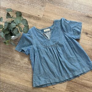 Madewell Blue Denim Top